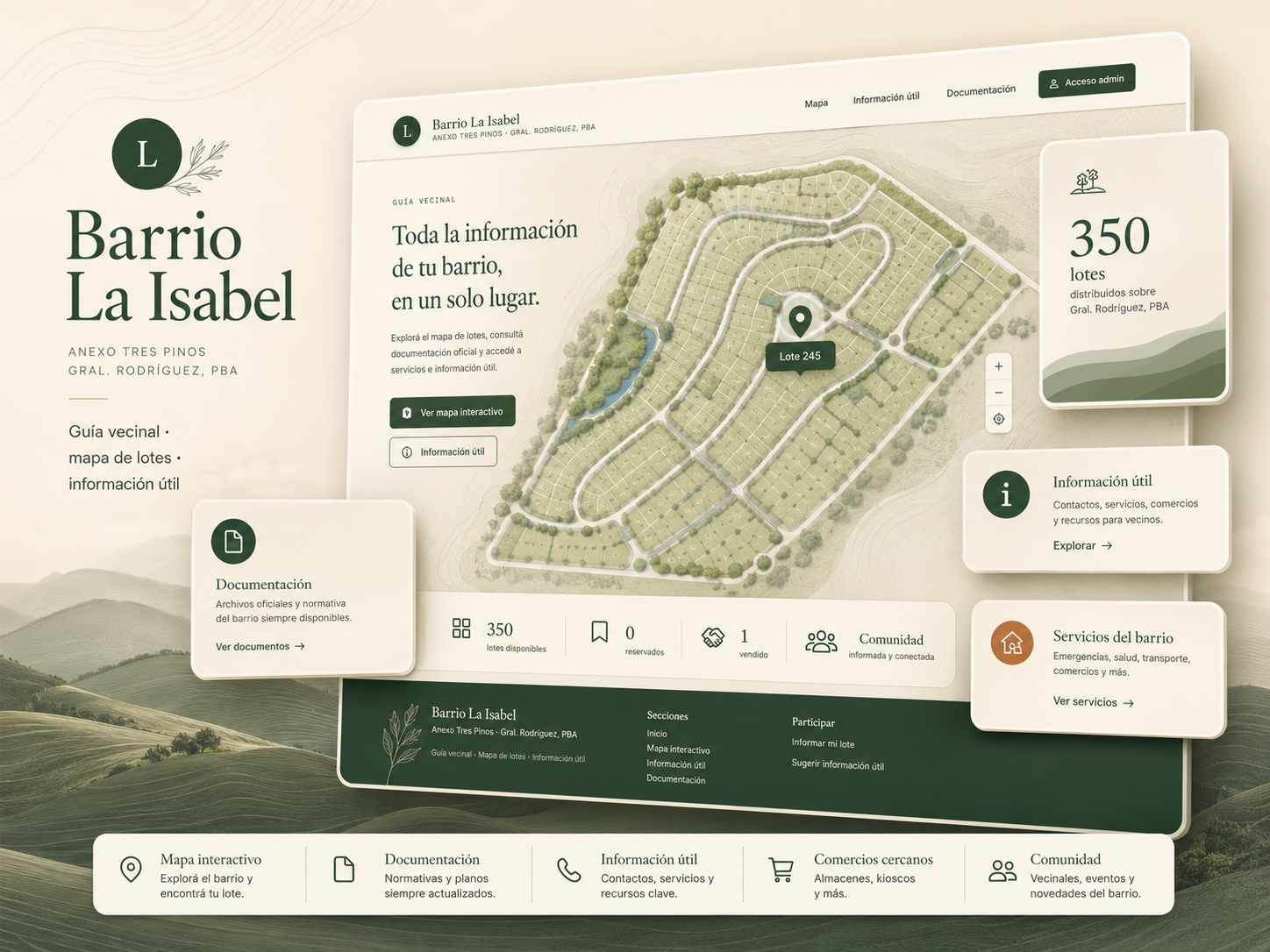 La Isabel · guía vecinal del barrio en General Tres Pinos