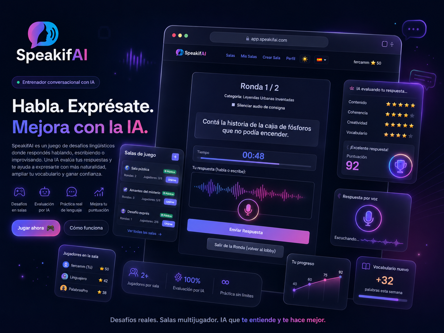 SpeakifAI · entrenador conversacional con IA