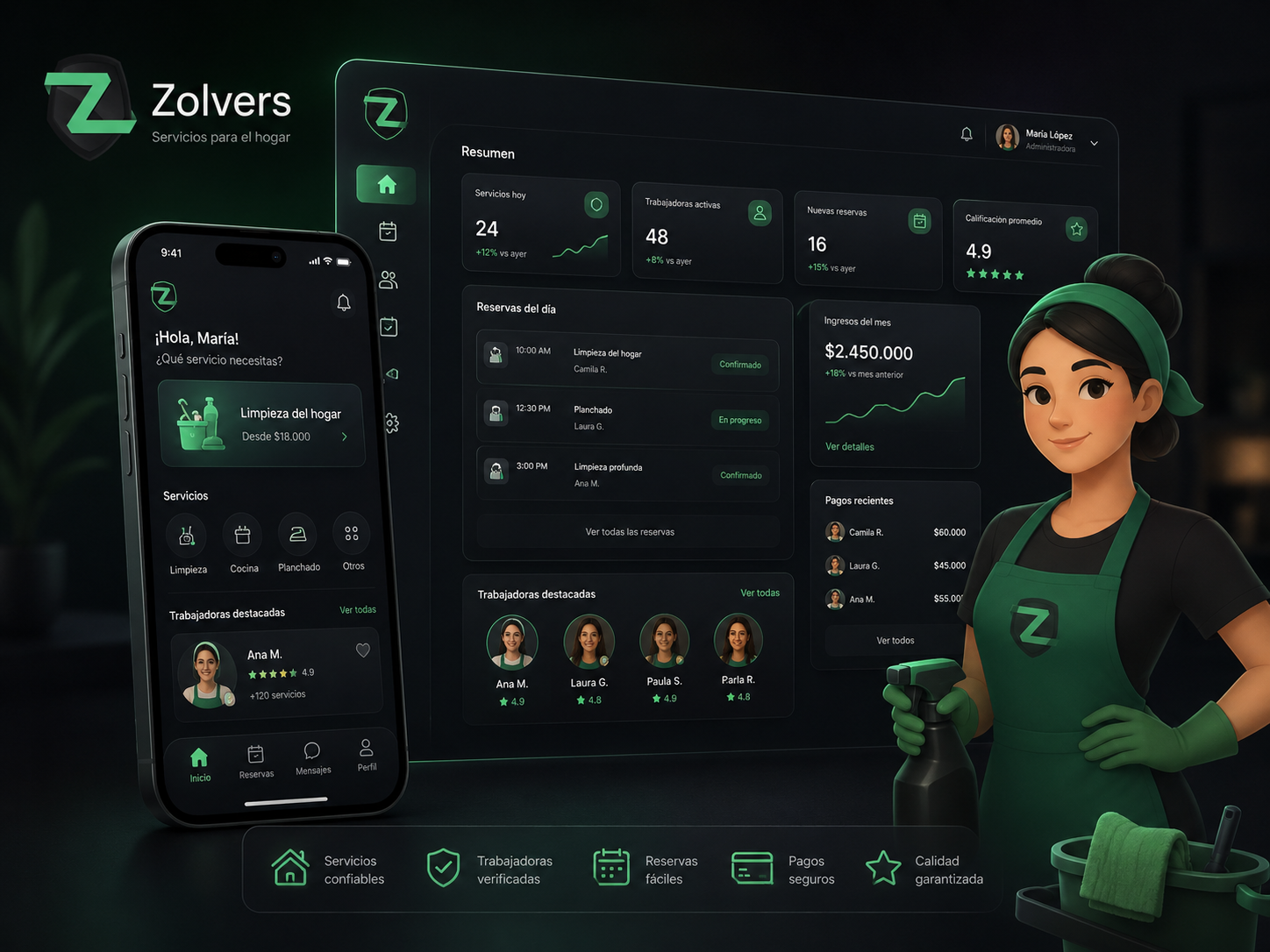 Zolvers · plataforma de servicios para el hogar